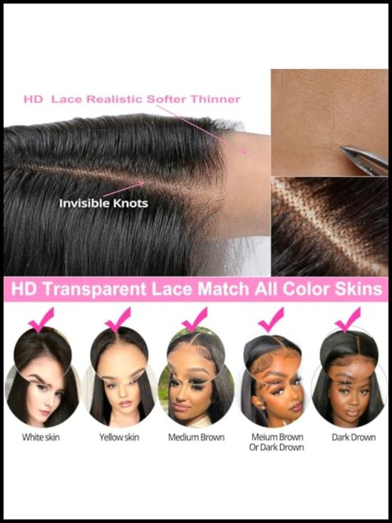 100% Human Hair Bob Wig HD Front 13x4 Lace Invisible